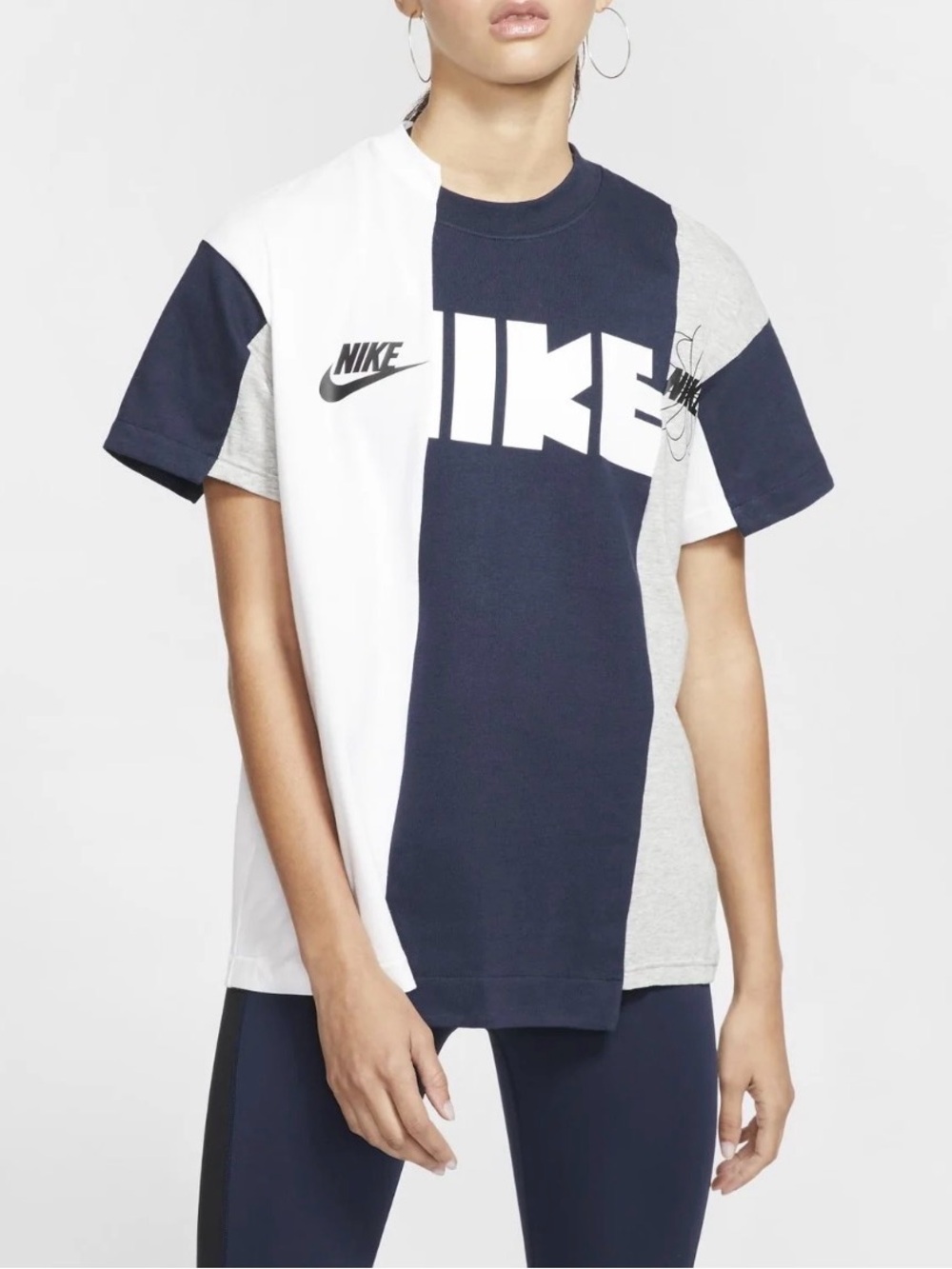 $100 Nike x Sacai Women's Hybrid Short Sleeve Tee Shirt